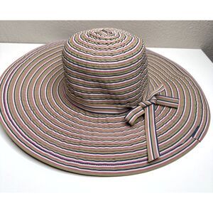Scala Collection Floppy Ribbon Hat Colorful Pink Green Tan Sun Womens Packable